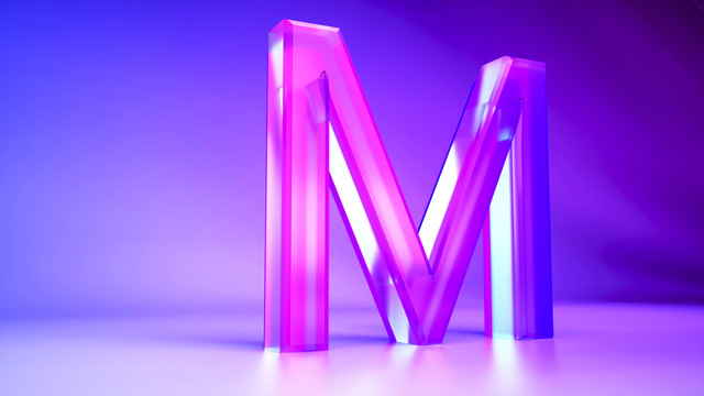 3D渲染英文字母m
