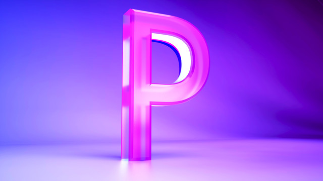 3D渲染英文字母p