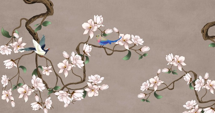 玉蘭花鳥