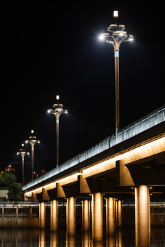 网红桥夜景城市之光