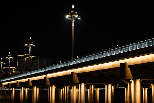 网红桥夜景城市之光