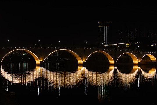 网红桥夜景城市之光