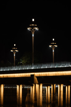 网红桥夜景城市之光