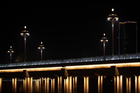 网红桥夜景城市之光