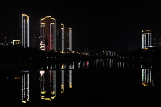 城镇风貌夜景