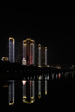 城镇风貌夜景