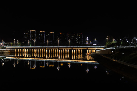 网红桥夜景城市之光