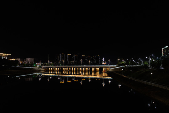 网红桥夜景城市之光