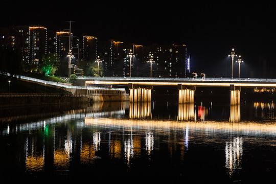 网红桥夜景城市之光