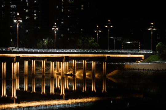 网红桥夜景城市之光