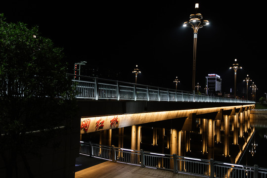 网红桥夜景城市之光