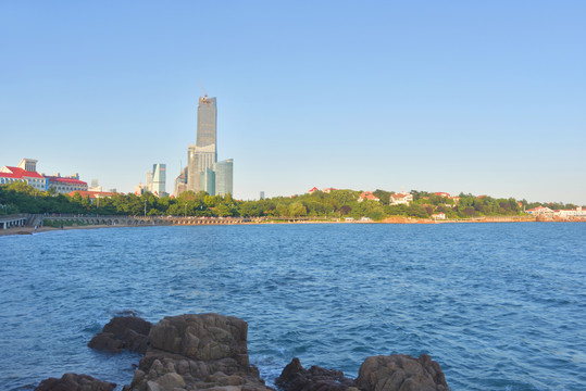 山东青岛太平湾海滨城市风光