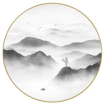圓形山水畫