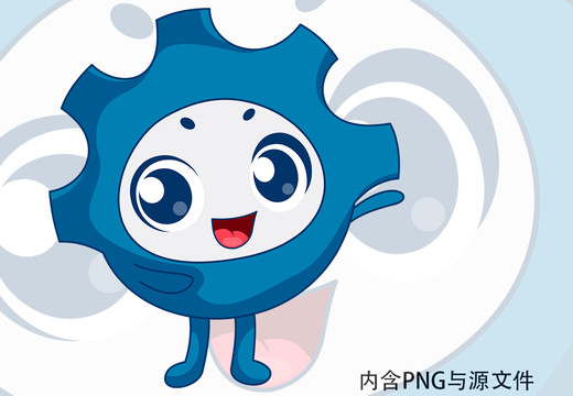 工業(yè)齒輪機(jī)器人卡通形象