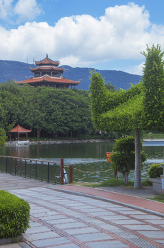 泉州西湖公园古典园林风景