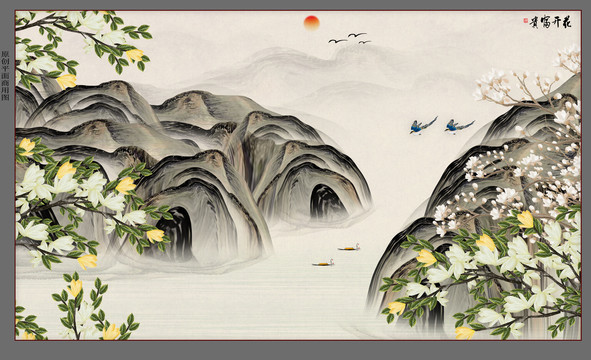 原創(chuàng)手繪花鳥