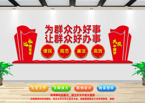 為民服務(wù)中心文化墻