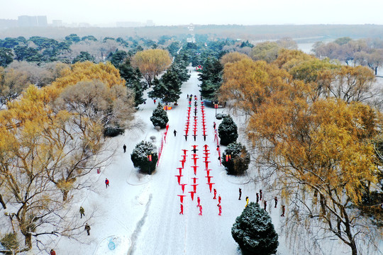 雪中广场舞