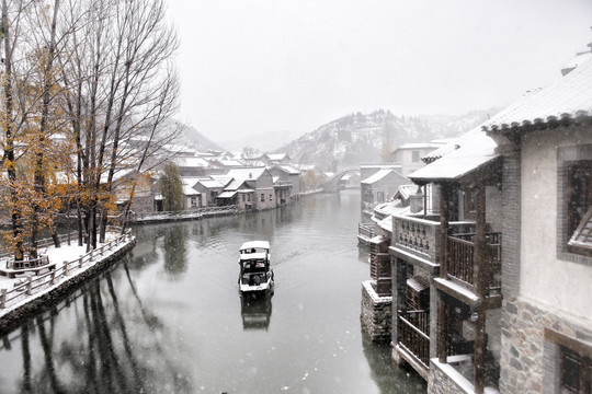 古镇雪景