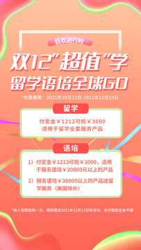 雙十二放肆購促銷海報