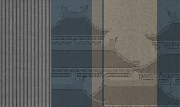 中式復(fù)古建筑背景墻