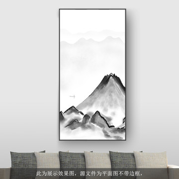 新中式水墨山水装饰画玄关画