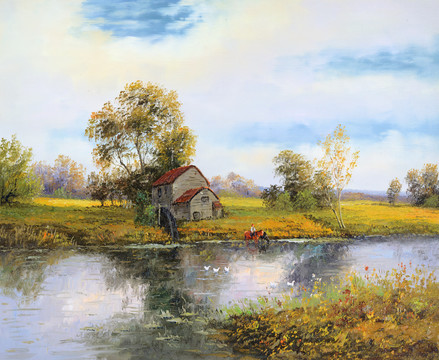 田园风景油画