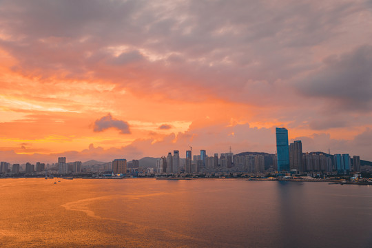 大連星海灣日落夕陽