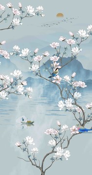 花鳥墻紙