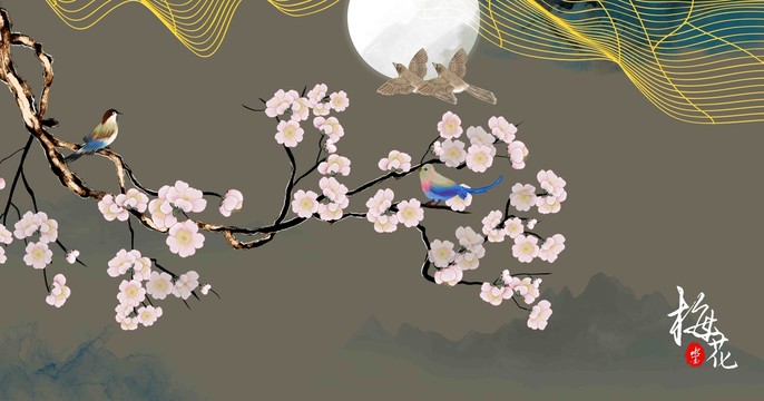 手繪梅花