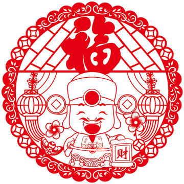 財神窗花