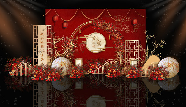 中式婚禮迎賓區(qū)