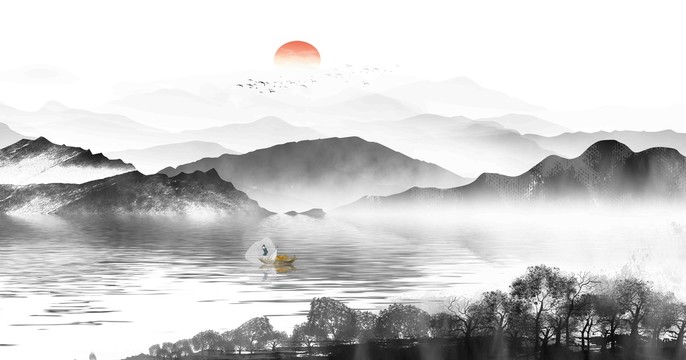 水墨山水畫