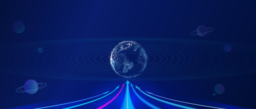 未来科技地球箭头方向射线背景图