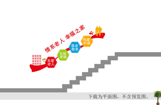 養(yǎng)老院階梯文化墻