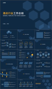 酒店行业工作总结汇报PPT模板