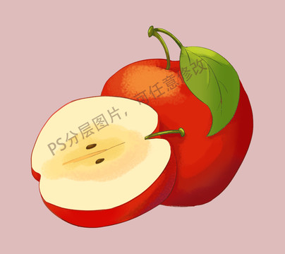手繪國(guó)潮蘋果