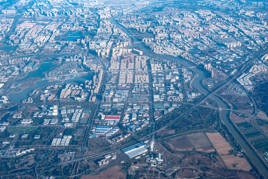 航拍广东佛山顺德城市建设