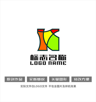 YK字母标志科技logo