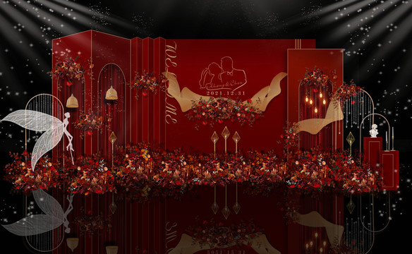 紅金婚禮迎賓區(qū)