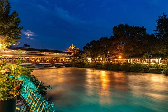 都江堰南桥夜景