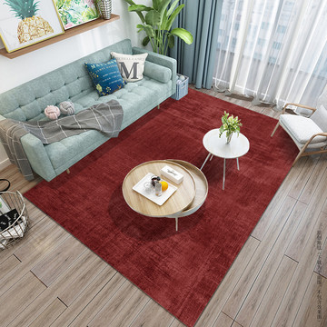 现代复古红色布纹地毯地垫