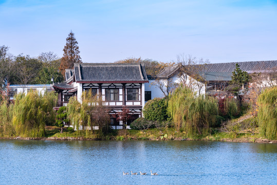 秋天中国扬州大明寺风景区