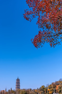 中国扬州观音山禅寺和栖灵塔