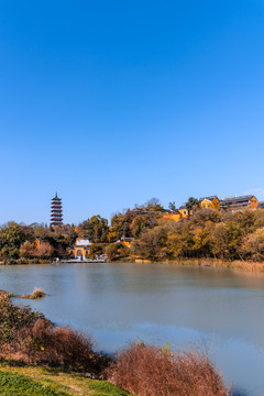 中国扬州观音山禅寺和栖灵塔