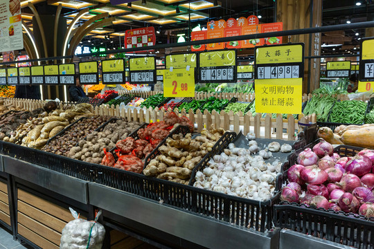 超市商品货架生活零食生鲜蔬菜