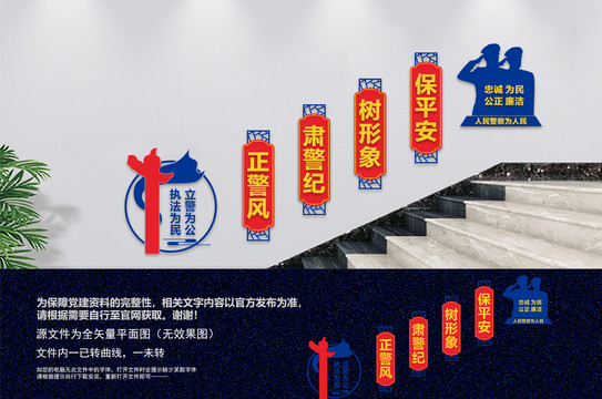 警隊公安樓梯文化墻