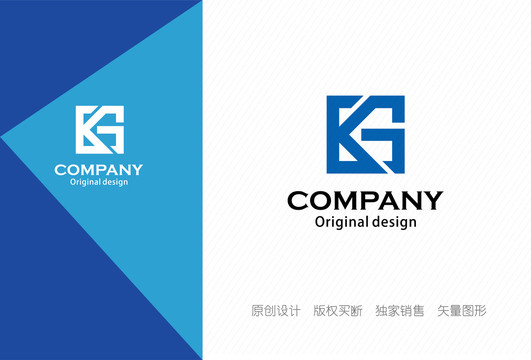 KG字母logo设计