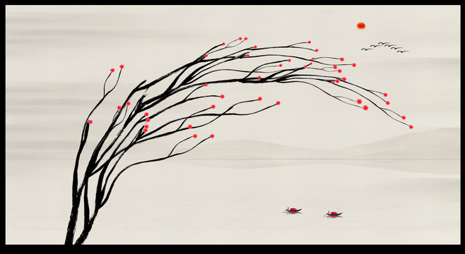 創(chuàng)意山水背景墻