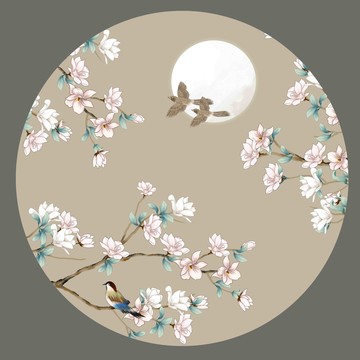 玉蘭花裝飾畫